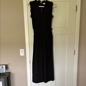Calvin Klein Black V-Neck Sheath Maxi Dress